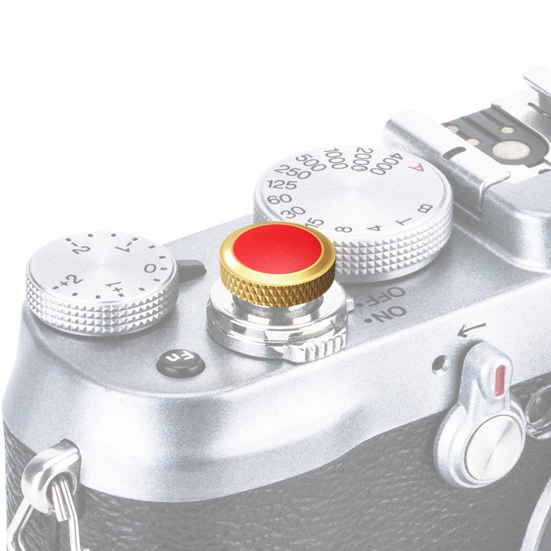 Camera Soft Release Button JJC Shutter Button for Fuji Fujifilm X-E4 X-T4 X-T3 X-T2 X-T30 X-T20 X-T10 X-PRO3 X-PRO2 X-PRO1 X100V X100F X100T X100S X-E3 for Sony RX10 IV III RX1RII RX1R RX1 Gold & Red