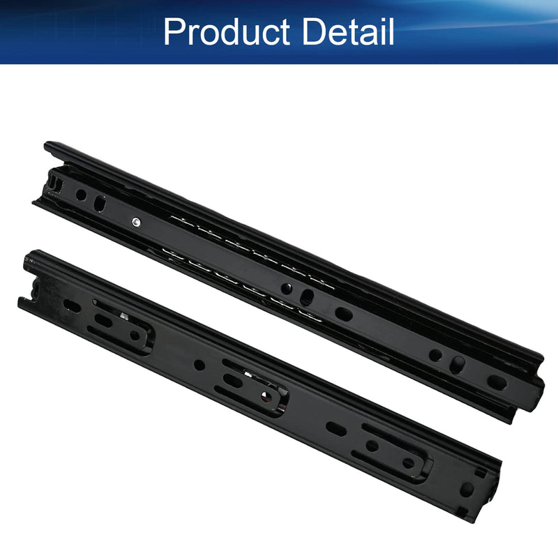 Yinpecly 1Pair Metal Ball Bearing Side Mount Drawer Slides for Furniture Drawers Cold Rolled Steel Full Extension Ball Bearing Slide Track Rail Black Tone 3 Sections 9.84" Length 10 Inch
