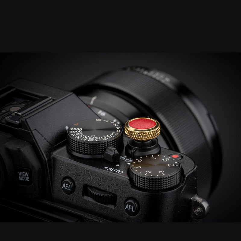 Camera Soft Release Button JJC Shutter Button for Fuji Fujifilm X-E4 X-T4 X-T3 X-T2 X-T30 X-T20 X-T10 X-PRO3 X-PRO2 X-PRO1 X100V X100F X100T X100S X-E3 for Sony RX10 IV III RX1RII RX1R RX1 Gold & Red