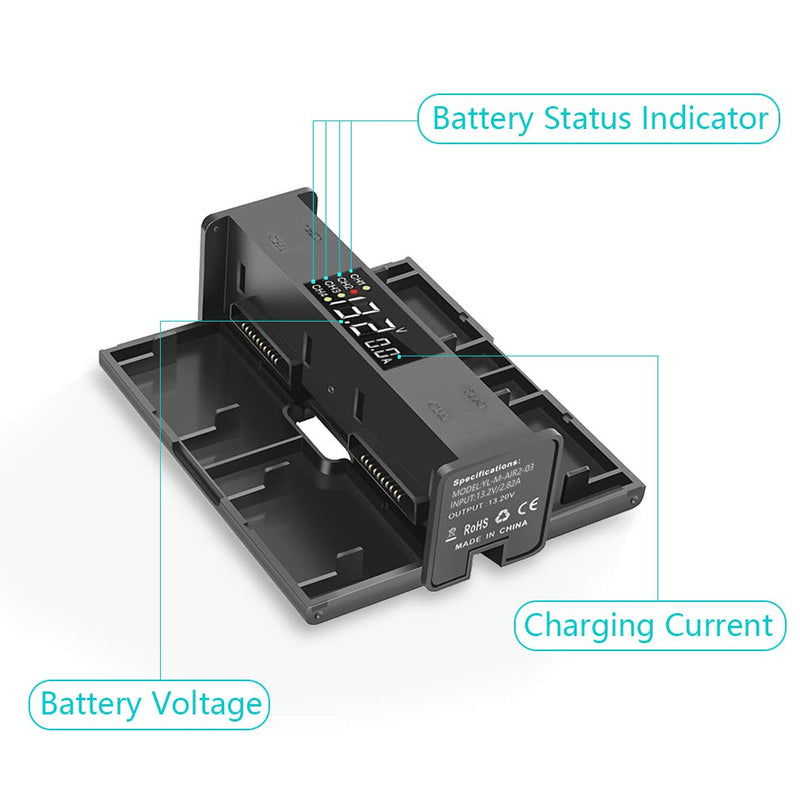 Penivo Mavic Air 2 Charging Hub. 4 in 1 Portable Intelligent Digital Batteries Charger Compatible with DJI Mavic Air 2 Drone Accessories