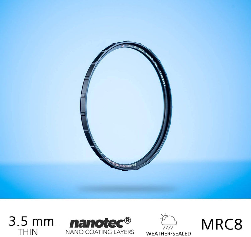 46mm X2 UV Filter for Camera Lenses - UV Protection Photography Filter with Lens Cloth - MRC8, Nanotec Coatings, Ultra-Slim, Traction Frame, Weather-Sealed by Breakthrough Photography 46mm Circular