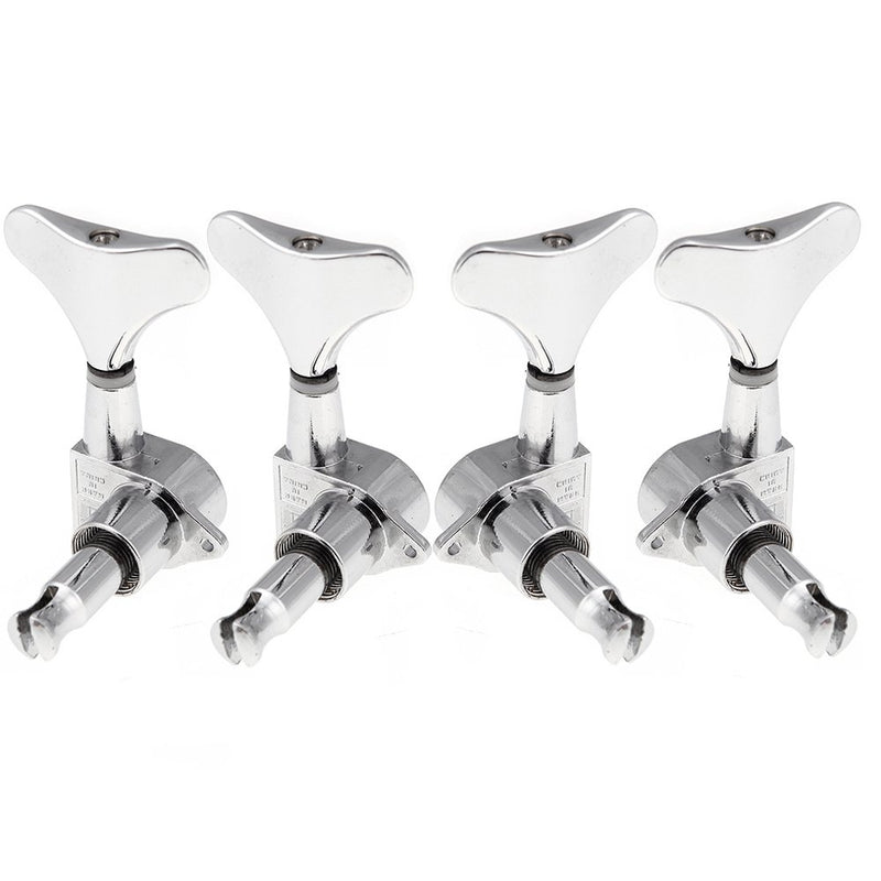 ammoon 4 Chrome Sealed Tuning Pegs Tuners Machine Heads for Bass Guitar 2L+2R 2
