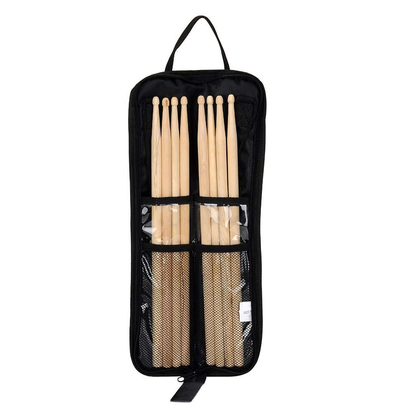 EaseIcon Weather Resistant Fabric Drumstick Case Cover Drum Stick Bag with Shoulder Strap - Black