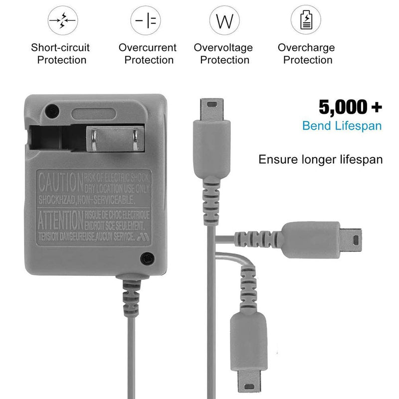 DS Lite Charger Kit,FIOTOK Ds Lite Stylus Pen Replacement for Nintendo DS Lite Systems,AC Adapter Charger Compatible with Nintendo DS Lite Power Adapter Fast Charging Portable Charger (100-240v)