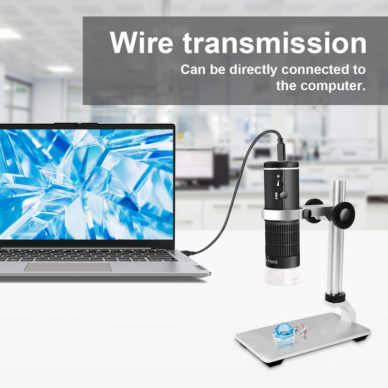 [AUSTRALIA] - Cainda WiFi Digital Microscope for iPhone Android Phone Mac Windows, HD 1080P/720P Video Record 50-1000X Magnification Wireless Portable Microscope with Adjustable Metal Stand and Carrying Bag 