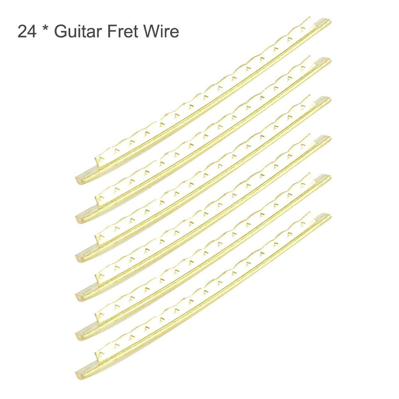 Brass High Strength Fingerboard Fret Wire, 24pcs/Set Electric Guitar Fret Wire, for Guitar Enthusiasts Professionals Electric Bass Electric Guitar