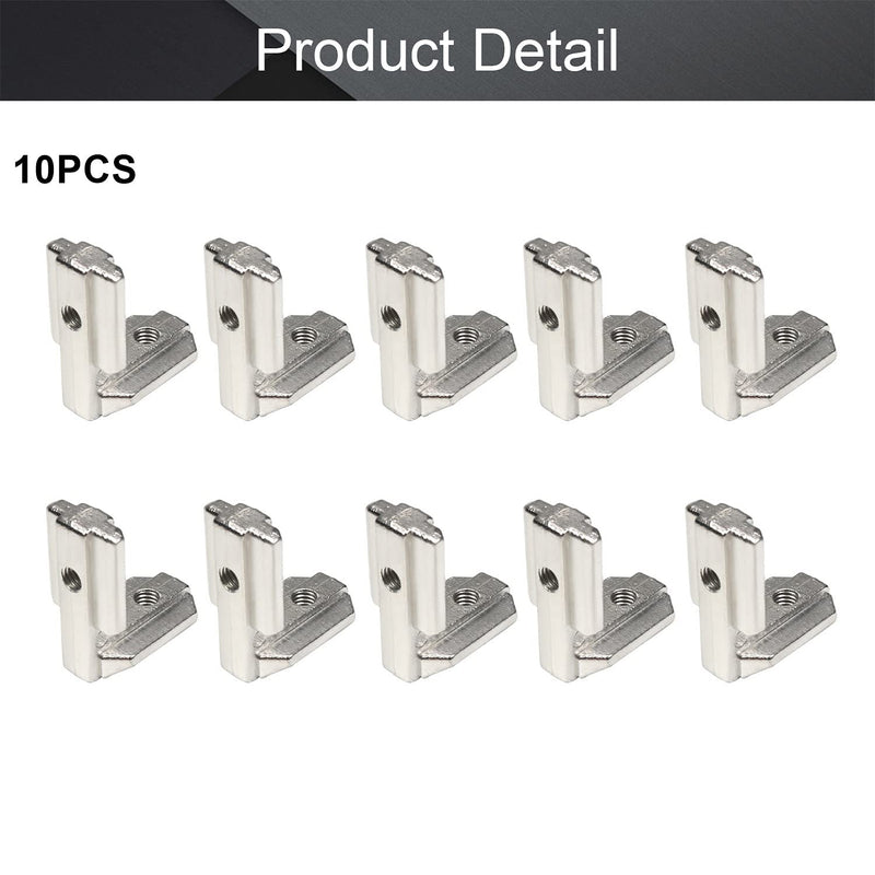MroMax Internal Joint Bracket 1.5" x 1.22" (L x H), Internal Angle Connector 40 Series for Aluminum Extrusion Profiles, Silver 10 PCS (Without Fixing Screws)