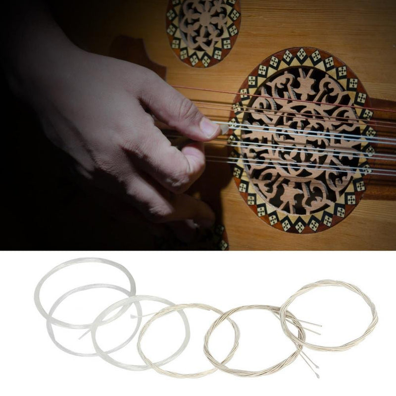 Oud Strings, Nylon Silver Plated Copper Alloy Clear Normal Tension Oud Strings Set Replacement Accessory (12 strings)