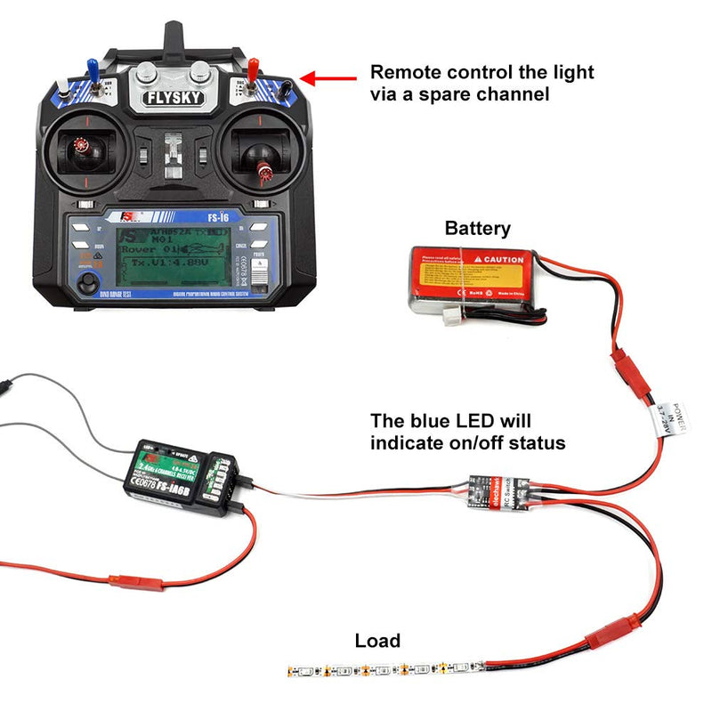RC Remote Controlled AUX on/Off Electronic Switch Relay for Car Truck Boat LED Light Drone (8A) 8A