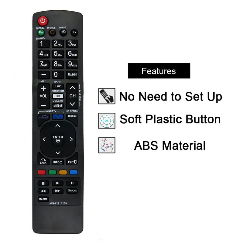 LuckyStar Replacement Lost Remote Control for LG AKB72915238 LCD LED HD 3D TV, Compatible with 42LW5700 42LV3700 42LV5400 47LV3700 47LV5400 47LV5500 47LW5600 47LW5700 55LW5700 55LV3700