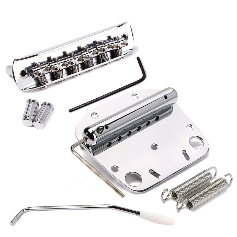 Alnicov 6 String Tremolo Vibrato Tailpiece Bridge Set for Mustang Guitar Replacement Parts