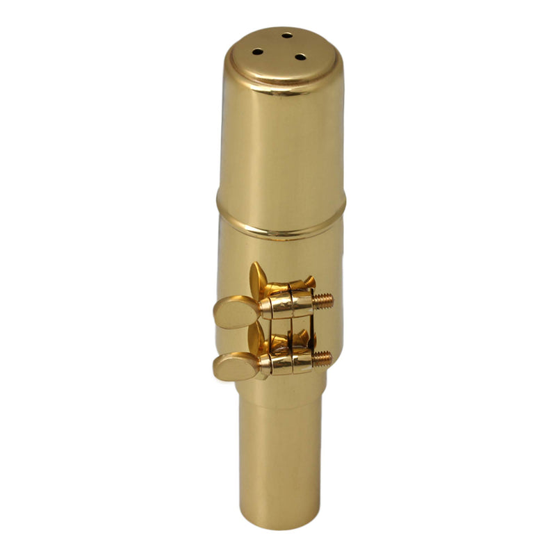 Yibuy Brass Baritone Sax Mouthpiece with Ligature & Cap #6 Golden 6#