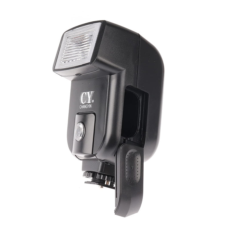 FocusFoto YINYAN CY-20 Universal Hot Shoe On-Camera Flash Speedlite Electronic Speedlight with Sync Port for Nikon Canon Panasonic Olympus Pentax Alpha Digital DSLR Camera Flash Light