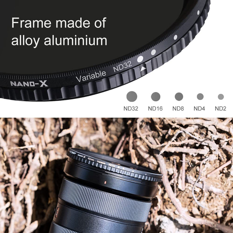 K&F Concept 49mm Variable ND Filter ND2-ND32 Camera Lens Filter (1-5 Stops) No X Cross HD Neutral Density Filter with 28 Multi-Layer Coatings Waterproof
