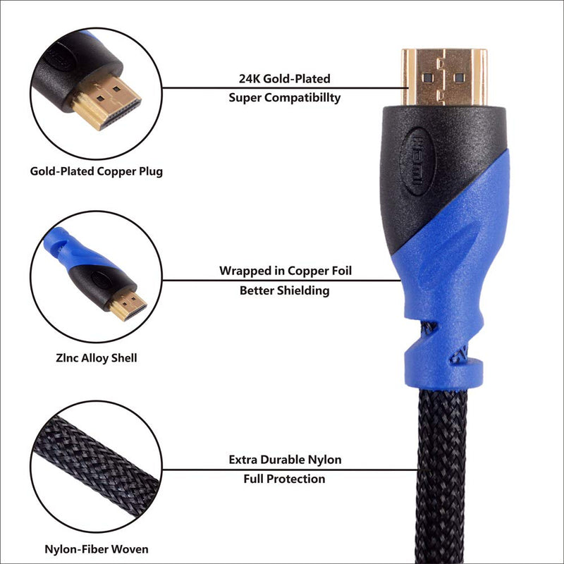 8k Hdmi Cable,8K&60Hz 4K@120Hz 4320P UHD Hdmi Cable 48gbps 2.1 for Computer Tv Any Other Hdmi-Enable Device 8k Cable hdmi 6 Feet 6FT