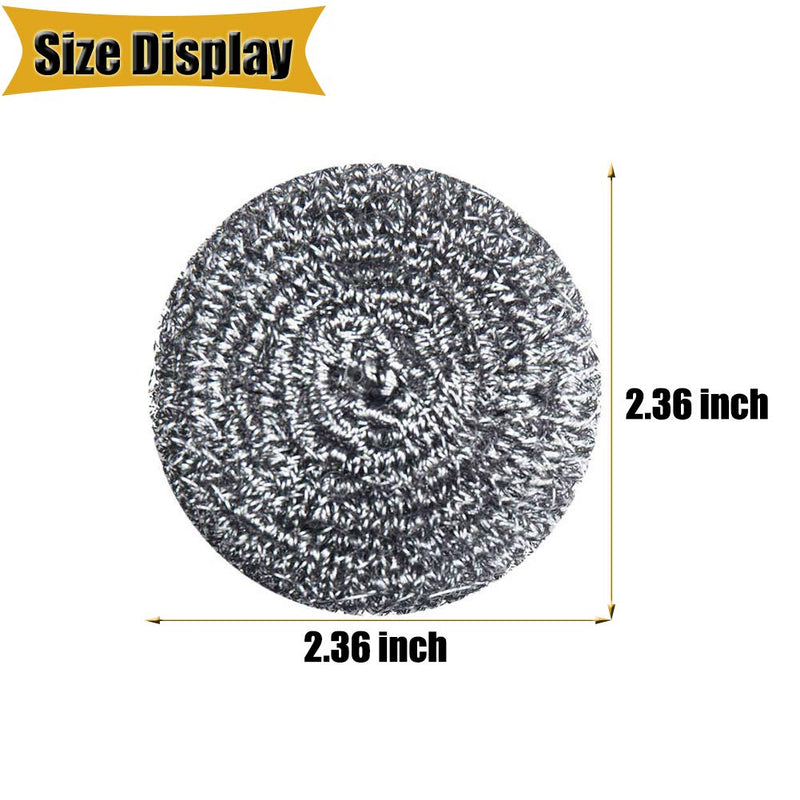 18 PCS Stainless Steel Sponges Scrubbers Cleaning Ball Utensil Scrubber Metal Scrubber Scouring Pads Ball for Pot Pan Dish Wash Cleaning for Removing Rust Dirty Cookware Cleaner with Handle (18 Pack) 18 Pack