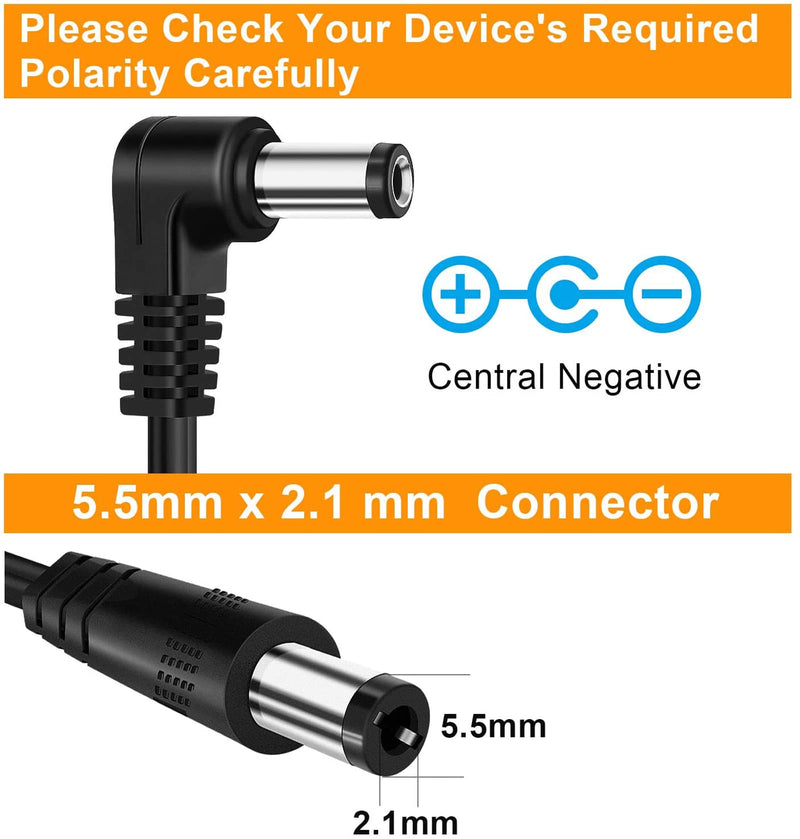 TKDY Guitar Effects Pedal Power Supply Adapter,9V 1.5A 13.5W Wall Charger Tip Negative 5.5 * 2.1mm with 5 Way Daisy Chain Cables