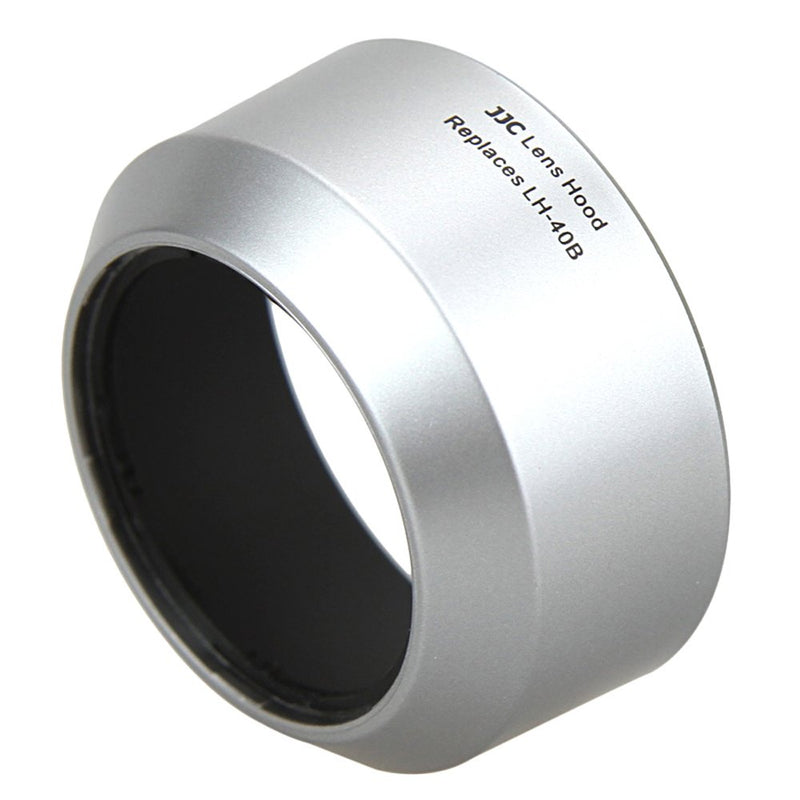 JJC LH-J40B Silver Lens Hood for Olympus M.Zuiko Digital 45mm 1:1.8 Lens Silver