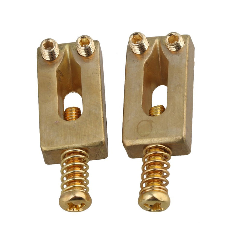 [AUSTRALIA] - BQLZR 30x10x6mm Brass Gold Color Brass Saddle String Guitar Bridge with Wrench for Electric Guitar Pack of 6 