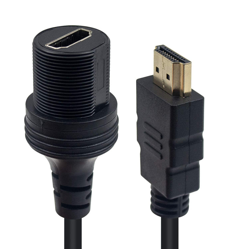 [AUSTRALIA] - Duttek HDMI Flush Mount Cable, HDMI Flush Dash Panel Mount Cable Male to Female Extension Code for Car,Truck, Boat, Motorcycle Dashboard 30cm/12 inch 
