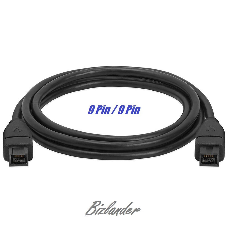 Bizlander Firewire Premium Durable Cable 800 IEEE1394B 9 Pin to 9 Pin Male to Male 6 Ft (1.8m) Black