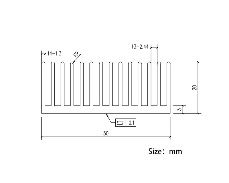 [AUSTRALIA] - Awxlumv 4 Pcs 50mm Aluminum Heatsink 50 x 50 x 20 mm/ 1.97 x 1.97 x0.78 Inch Heat Sinks 14 Fin for Peltier,Chipset and CPU Cooling -Silver 