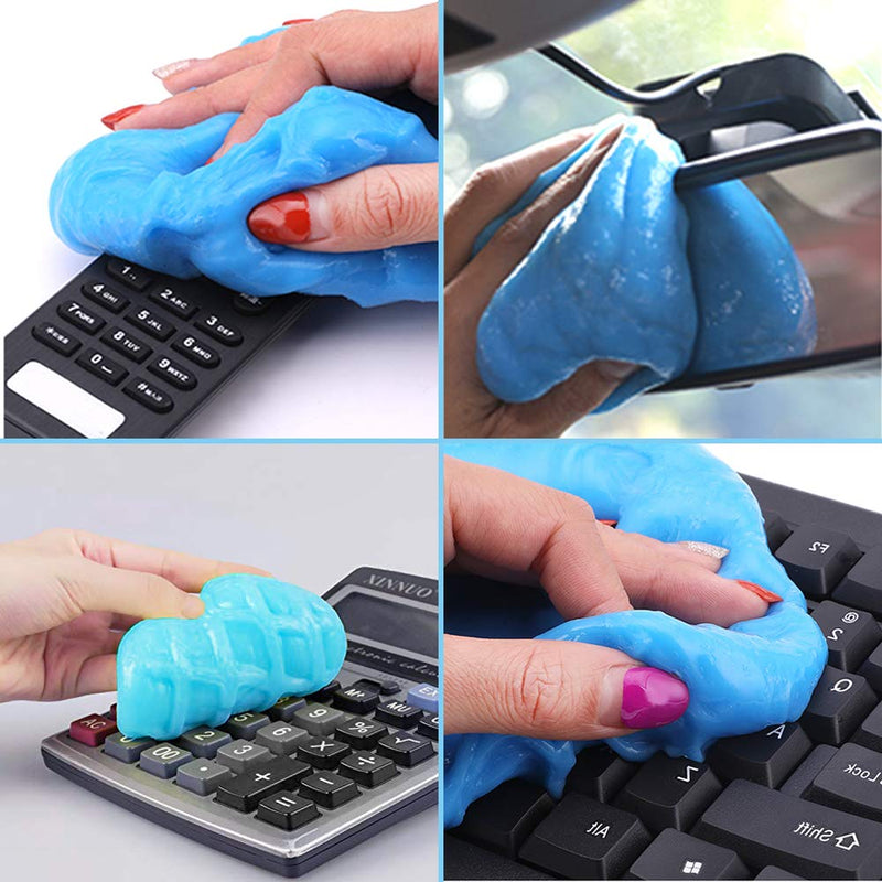 FineGood Universal Keyboard Cleaner with Multifunctional Brush, Super Cleaning Gel Sticky Jelly Cleaner Dirt Cleaning Glue with Brush for PC, Laptop, Air Vent, Furniture