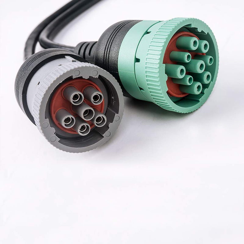 Truck connectors Type-2 J1939-ii 9pin and J1708 6pin to OBD 2 Female Adapter Y-Cable