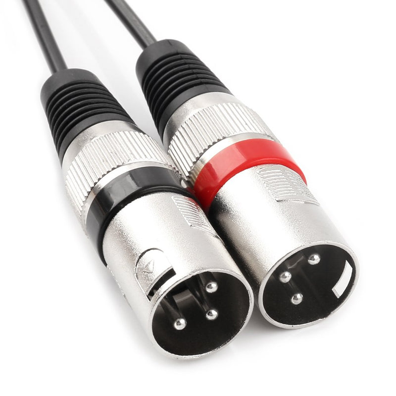 [AUSTRALIA] - TISINO 3.5mm TRS Stereo Male to Dual XLR Male Splitter Patch Cable Unbalanced Mini Jack 1/8 to Double XLR Breakout Cable - 5 FT 