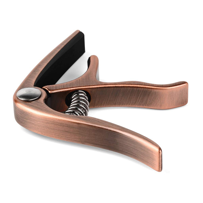 Ukulele Capo with 2 Felt Picks, 4 String Heavyweight Zinc Alloy Uke Capo for Soprano, Concert and Tenor Ukulele (Copper) Copper