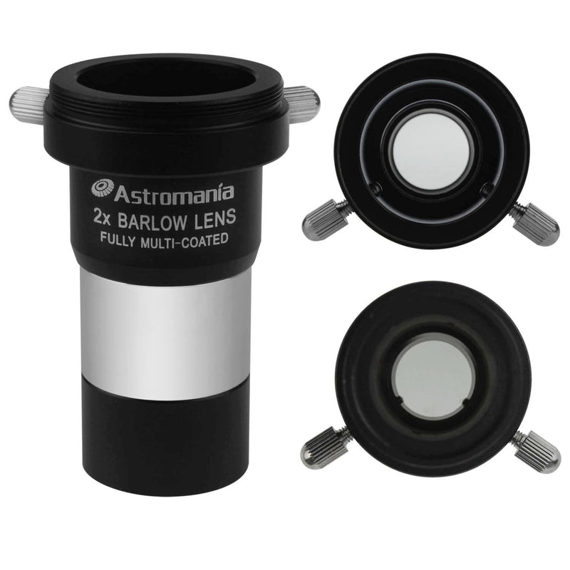 Astromania 1.25" Latest 2X Barlow Lens MultiCoated Metal with M42x0.75 Thread Camera Interface for Telescopes 1.25" 2X Barlow Lens