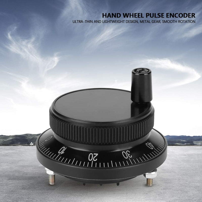 5V 60MM Hand Wheel Pulse Encoder CNC Pulse Encoder Mill Router Manual Control for CNC System Milling Machine (Black) Black