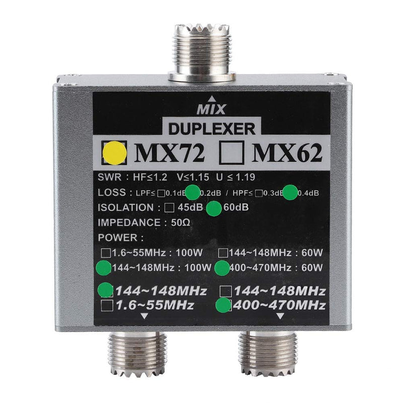 Antenna Combiner MX72 VHF+UHF Duplexer 144-148MHz/ 400-470MHz Different Frequency Indoor Transceiver