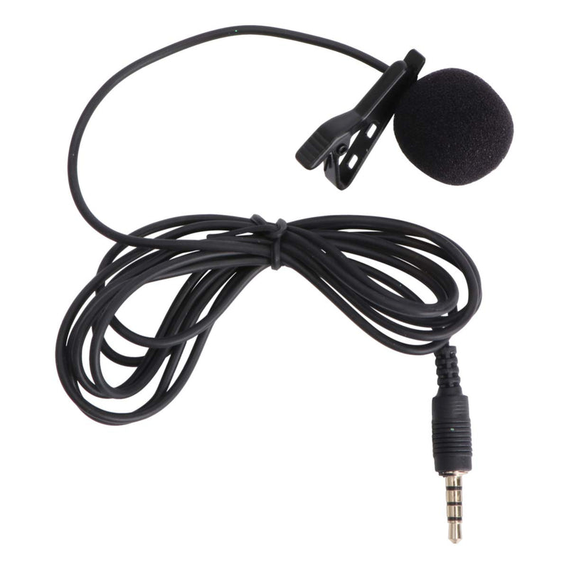 Hemobllo Mini Microphone Portable Clip on Lapel Lavalier Condenser Wired Microphone Mic for Mobile Phone Camera Laptop (Black)