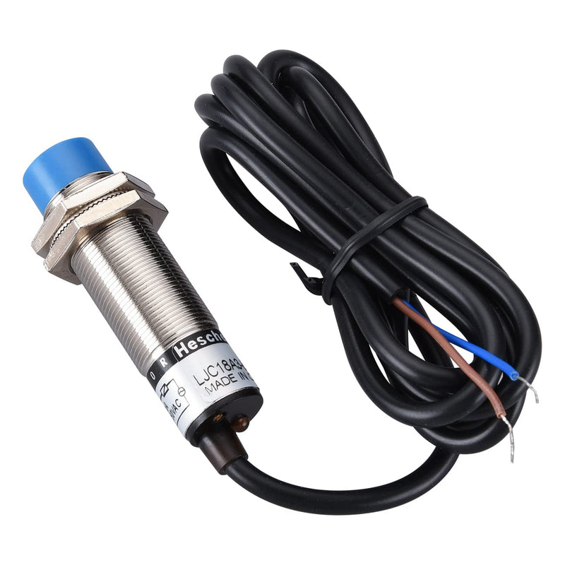 Heschen M18 Capacitive Proximity Sensor Switch Non-Shield Type LJC18A3-B-J/EZ Detection 10mm 90-250VAC 400mA Normally Open(NO) 2 Wires