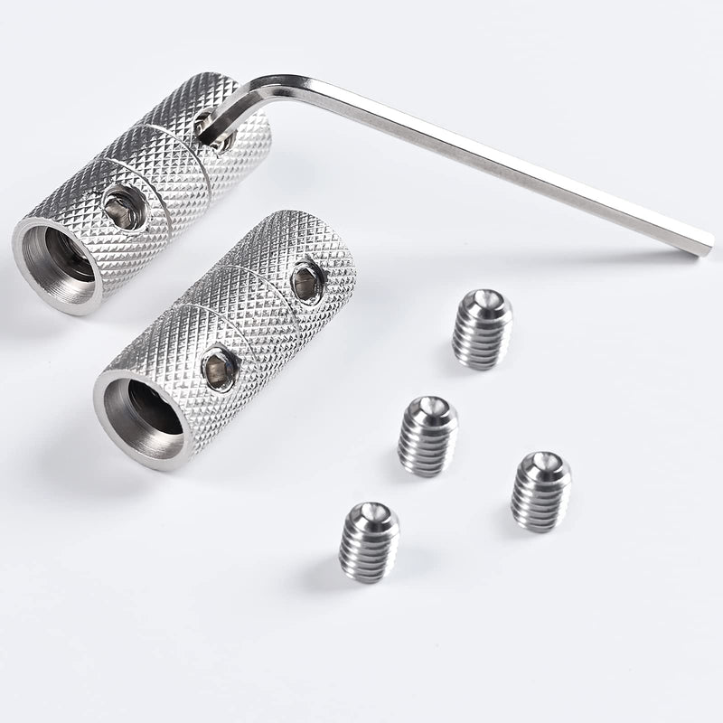 4 Gauge Wire Connectors, 4 Gauge Wire Splice Connectors Nickel Plated Brass, 4 Gauge Battery Cable Connector, 4 Gauge Butt Connectors with Hexagonal Wrenches and Screws (4 Packs)