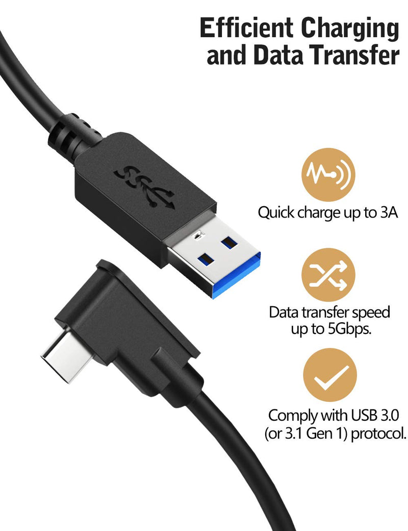 TiMOVO Cable Compatible with Oculus Quest/Quest 2 Link, 10ft(3m) Quick Charge & High Speed Data Transfer, USB-A to USB-C Cable Fit Oculus Quest VR Headset and Gaming PC - Black
