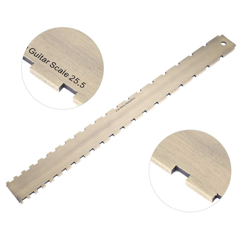 Dilwe Guitar Straight Edge Tool, Fingerboard Fretboard Measuring Tool 24.75 Notched Straight Edge Luthiers Tool for Guitars Neck Leveling Accessory