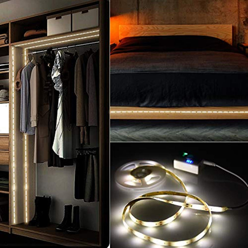 [AUSTRALIA] - moons been LED Strip Light Rechargeable USB Motion Sensor Night Light LED Wardrobe Light,3 Meters Long Suitable for Cabinets Wine Cabinets Double Bed Garage Attic Storage Room 