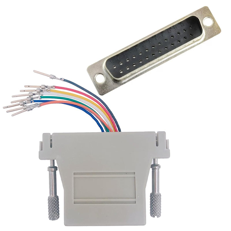 Jienk DB25 to RJ45 Modular Adapter, RS232 DB25 to RJ45 Female Jack Ethernet Adapter (DB25 Male to RJ45) DB25 Male to RJ45