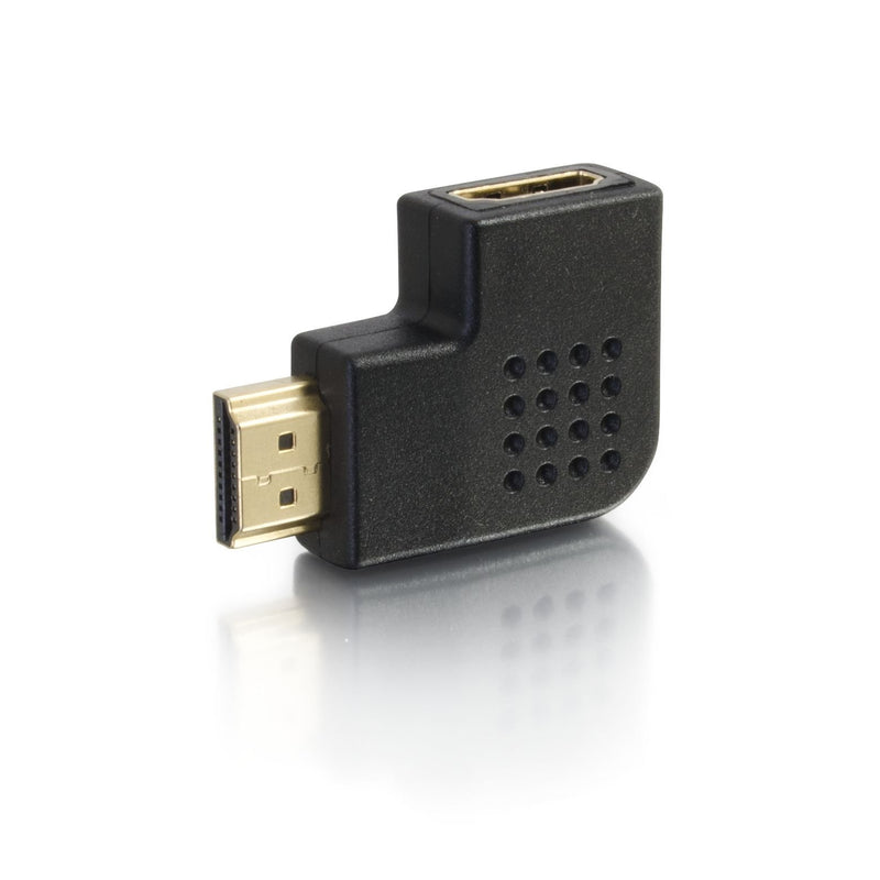 [AUSTRALIA] - C2G HDMI Adapter, HDMI Right Angle Adapter, Fits in Tight Spaces, for Wall Mounted TVs, 90 Degrees, Cables to Go 43291 Left Side Angle HDMI Adapter 