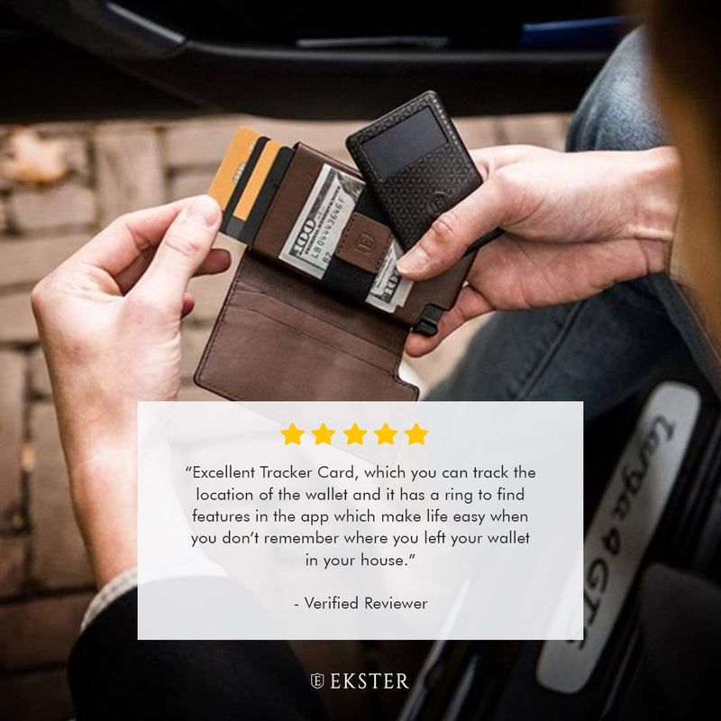 Ekster: Tracker Card - Solar Powered Wallet Tracker- GPS and Bluetooth - Two-Way Ringer