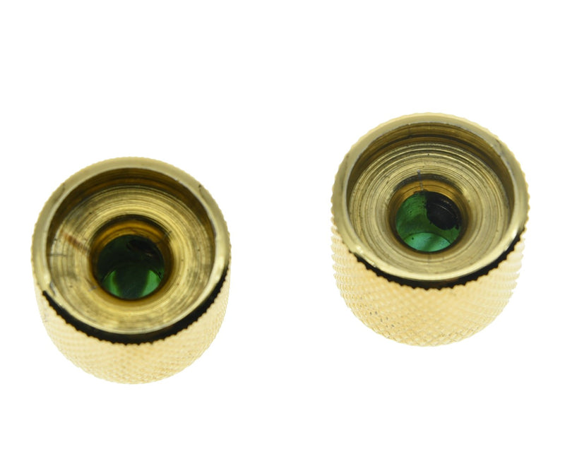 KAISH Set of 2 Gold Tele Telecaster Abalone Top Guitar Dome Knobs Bass Knob with Set Screw