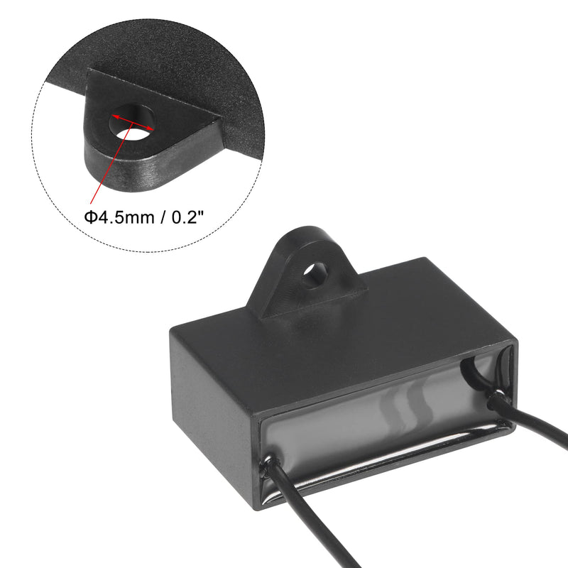 uxcell Ceiling Fan Capacitor CBB61 4uF 350V AC 2 Wires Metallized Polypropylene Film Capacitor 47x29x18mm for Electric Fan Pump Motor Generator 5Pcs