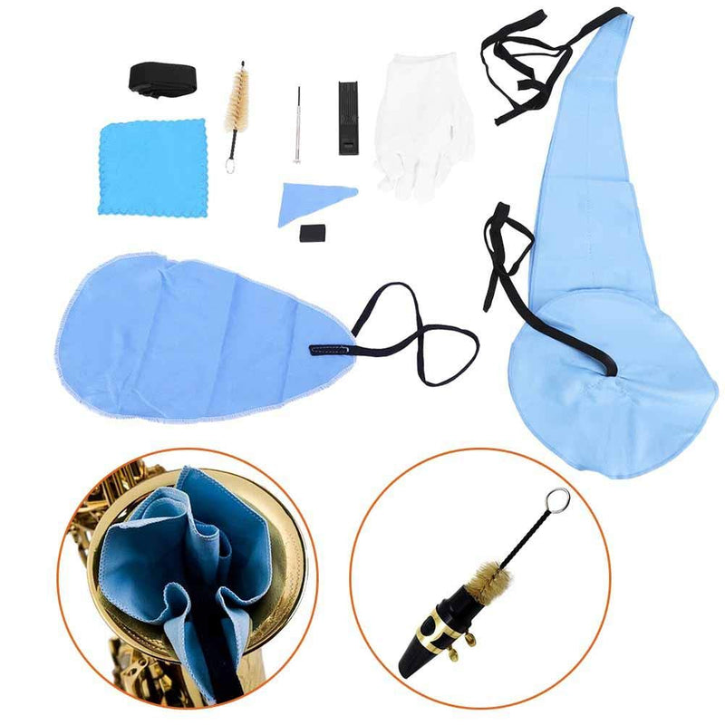Dilwe Saxophone Care Kit, 9 in 1 Portable Saxophone Cleaning Kit Clean Cloth Mouthpiece Brush Strap Screwdriver Set