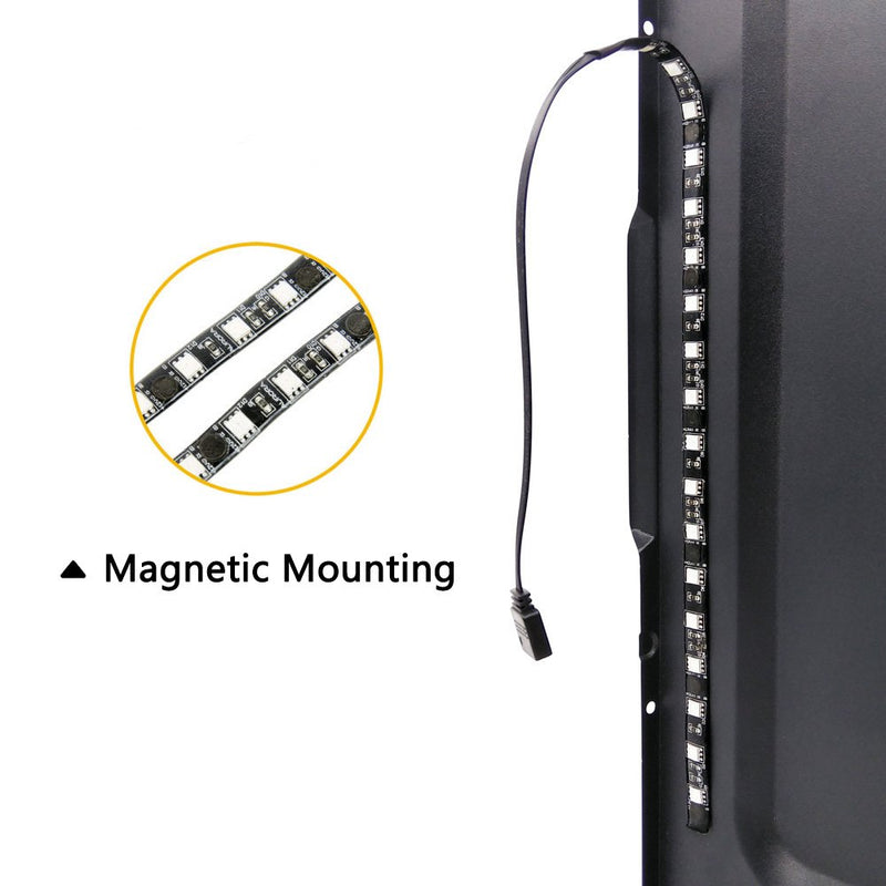 [AUSTRALIA] - Magnetic RGB LED Strip Lights for PC Computer case - 2pcs 12inches LED Strip Kit with RF Remote Control Sata Powered Full Kit 