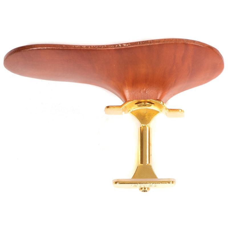 SAS Pearwood Chinrest for 3/4-4/4 Violin or Viola with 24mm Plate Height and Goldplated Bracket