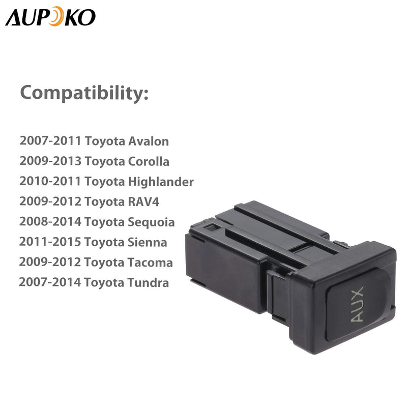 Aupoko 86190-02010 Aux Port, Auxiliary Stereo Adapter, Fits for Toyota Avalon, Corolla, Highlander, RAV4, Sequoia, Sienna, Tacoma, Tundra