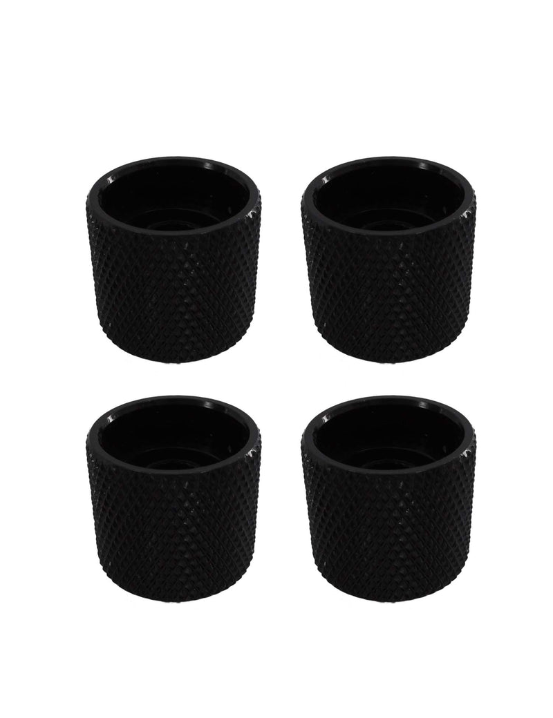 Metallor Guitar Tone Volume Control Knobs Knurled Metal 18mm Diameter Dome Style Compatible with 6mm Solid Shaft Tele Telecaster Style Electric Guitar or Bass Set of 4Pcs Black.