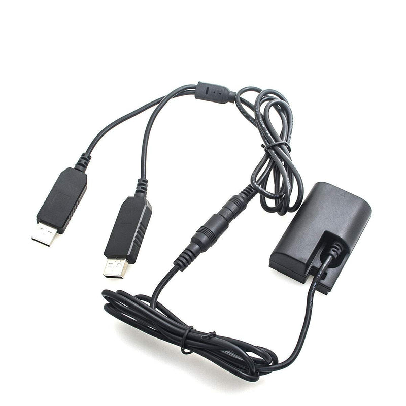 Runshuangyu DR-E6 DC Coupler Dummy Battery Adapter with 5V 2A Dual USB Power Cable for Canon 5D Mark II III IV 6D 7D 5DS 60D 70D 80D DSLR Camera
